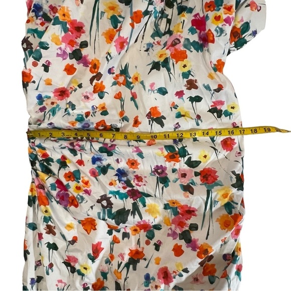 Talbot Runhof Gorgeous Midi Dress Floral Ruched Unique 12 Fairy whimsical - Picture 11 of 16